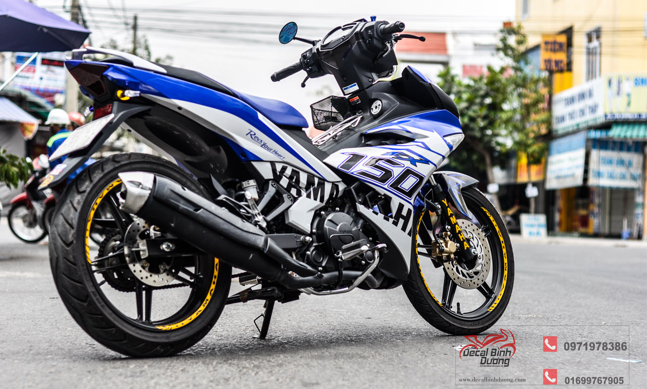 Tem Exciter 150 Xanh Bạc Phong Cách Đầy Chất Chơi 2017